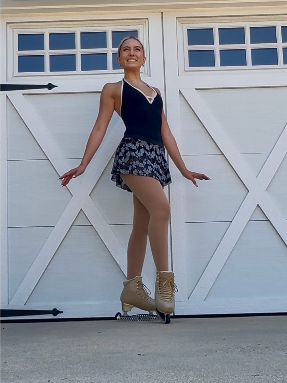 Silver & Black Lace Dance/Skating Skirt